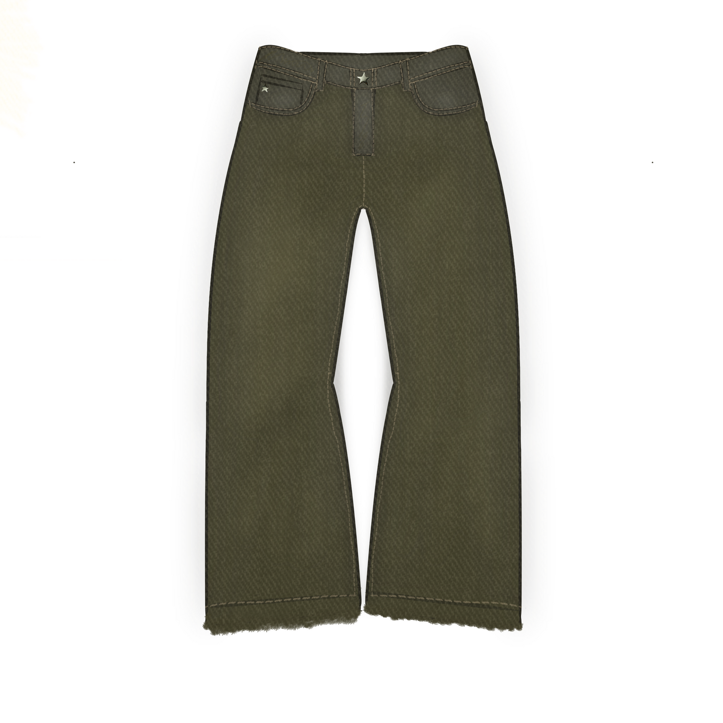 Olive Distressed Jeans