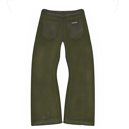 Olive Distressed Jeans