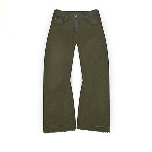 Olive Distressed Jeans
